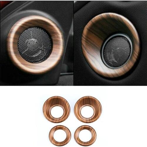 2/4Pcs ABS Carbon Fiber / Peach Wood Grain A Pillar Car Door Front Rear Speaker Panel Cover Trim for Honda CRV CR-V 2017-2021