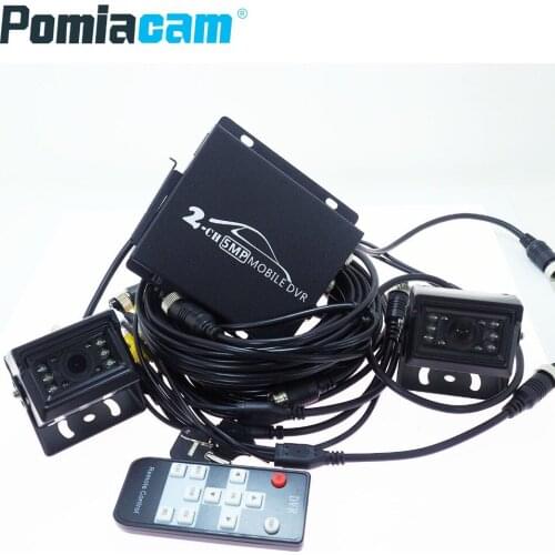 T780 2CH video recorder with 2PCS 1080P AHD camera , Video Surveillance System Car Mobile DVR Kits mini vehicle DVR