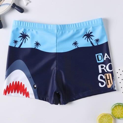 2021 Swimming Trunks For Boys Shark Print Swimsuit 2-11 Years Childrens Swimwear Kids Animal Beachwear Little Boys Bathing Suit