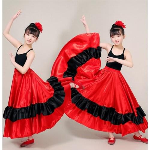 2021 Princess Big Swing Skirt Spanish Flamenco Dance Costumes Skirt Gypst Ballroom Belly Dance Dress Carnival Party Dresses