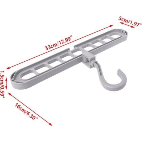 3D Space Saving Magic Clothes Hanger With Hook Cabinet Organizer 360 Rotation 425C