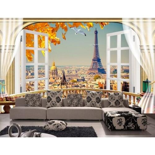 3d wallpaper custom mural non-woven 3d room wallpaper Eiffel Tower 3 d landscape balcony painting photo 3d wall mural wall paper