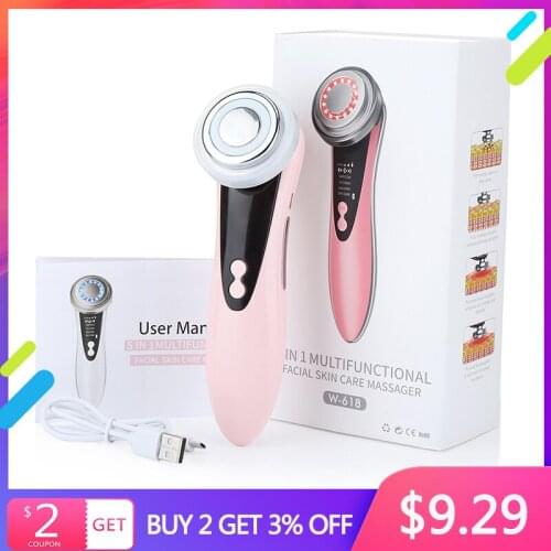 5 In 1 Multifunctional Facial Skin Care Massager Electric Facial Color Light Instrument Clean Face Skin Rejuvenation Machine
