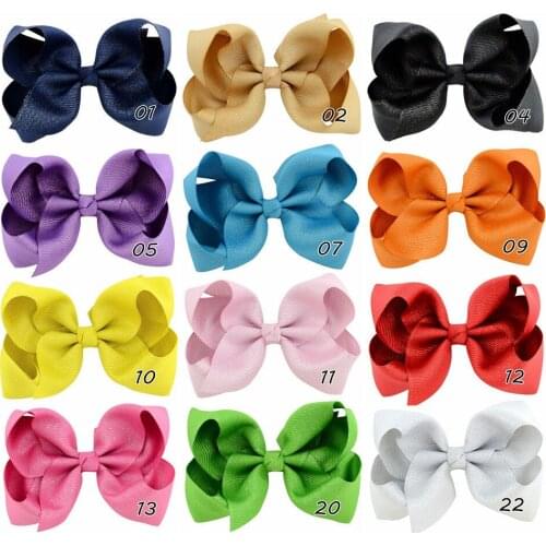 60 pcs/lot, Twisted Boutique Bow Hair Clips, 4.3 inch Bow Grosgrain Hair Bow Clips, Girls Hair Accessories