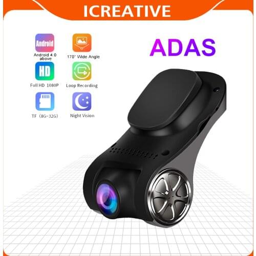 ADAS Ranging Function Car DVR Camera 1080P FHD Dash Cam Auto Video Recorder Night Vision USB Car DVR For Android 4.0 Above