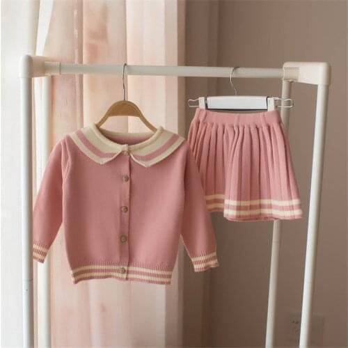 Children knitwear Sweater Clothes For Girls Baby Clothing Set Toddler Knitting Outfits Suit 2019 Fashion knit wear 4yrs costume