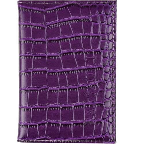 DIKEDAKU Alligator Pu Leather Passport Cover for Women Travel Ticket Passport Holder Case Cute English Word Covers for Passports