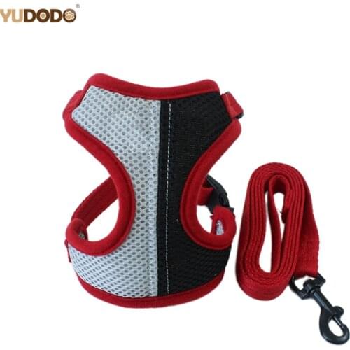 Dual Color Pet Dog Harness And Puppy Leash Set Adjustable Vest Walking Breathable Mesh Chest Strap For Small Medium Dogs Cat