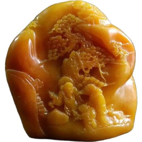 China shoushan stone old Hand carved Panasonic The elderly Statue