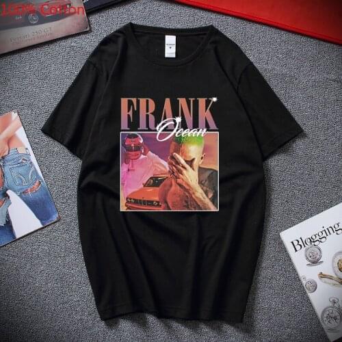 Frank Shirt Ocean Vintage Unisex Black T Shirt Unisex Jersey Short Sleeve Casual Men O-neck 100% Cotton Oversized t shirt