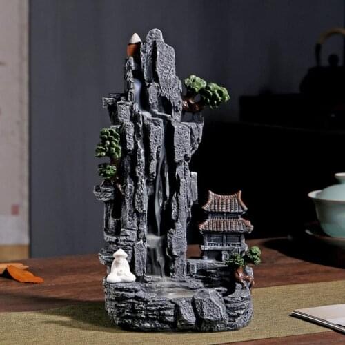 Mountain River Handicraft Incense Holder Backflow Incense Burner Holder Smoke Waterfall Incense Holder Ceramic Incense Burner