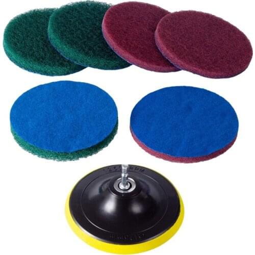 Hot Drill Power Brush Tile Scrubber Scouring Pads Cleaning Kit, Heavy Duty Household Cleaning Tool (Drill NOT Included)