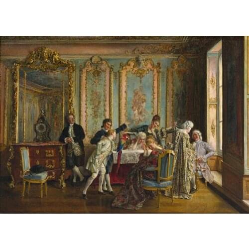 Free shipping classical court figure chat scene oil painting canvas prints printed on canvas wall art decoration picture