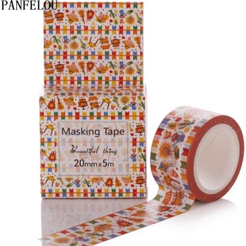 PANFELOU 2CMx5M gathering cartoon Stickers border masking adhesive line paper washi tape DIY Scrapbooking Hand account