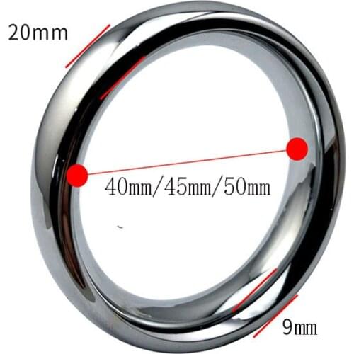 40/45/50MM Stainless Steel Sperm Rings Sex Toys For Men Chastity Time Delay Penis Ring For Male Cockring Bdsm Cock Testicle Cbt
