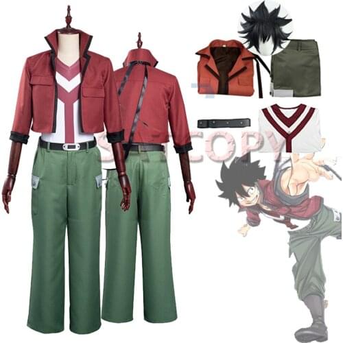 Anime EDENS ZERO Cosplay ShikiGranbell Cosplay Costume Women Men Uniform Wig Full Set Red Coat Halloween Carnival