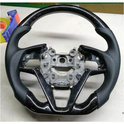 Leather Wood Steering Wheel For TUCSON