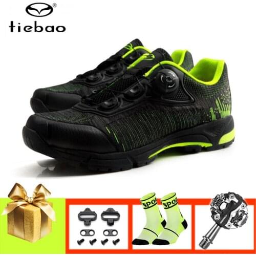 TIEBAO Leisure cycling sneakers men women mountain bike shoes SPD Pedals self-locking breathable non-slip Fitness cycling shoes
