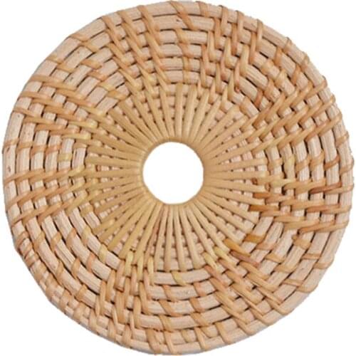 Round Shape Small Placemat Handmade Rattan Coaster Drink Cup Mat 8/10/13cm Artiful Home Wedding Decoration Table Potholder