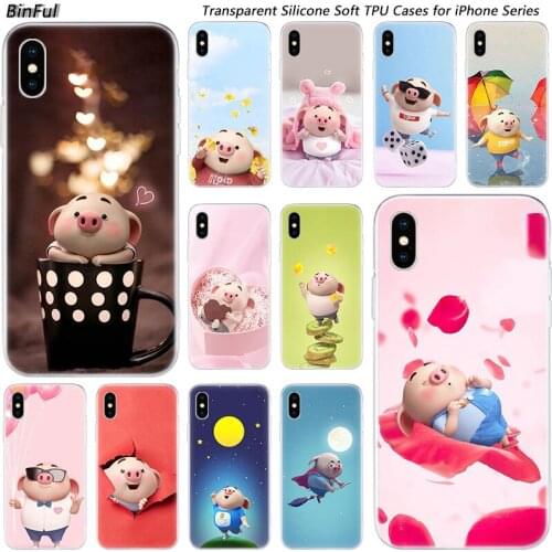 Hot Cute Cartoon Piggy Soft Silicone Fashion Case for Apple iPhone 11 Pro XS MAX XR X 7 8 Plus 6 6s Plus 5 5C 5S SE TPU Cover
