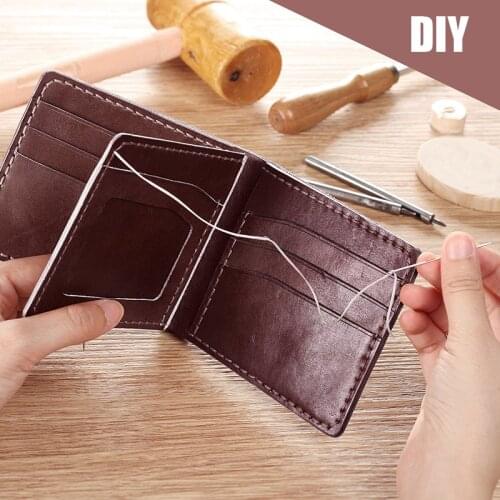DIY leather craft short wallet template wallet hand-stitched pattern sewing accessories leather craft tool set genuine leather