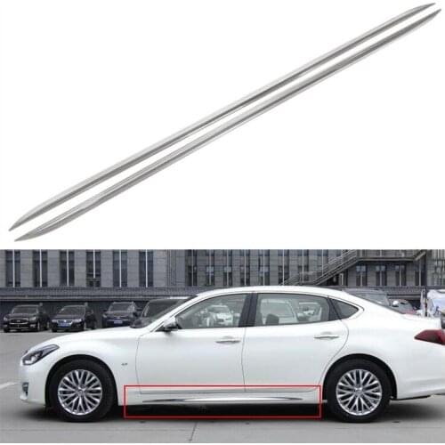 A Pair Stainless Steel SIDE DOOR BODY SKIRTS KIT LIP COVER FOR Infiniti Q70 Q70L 2013 2014 2015 2016 2017 2018 2019