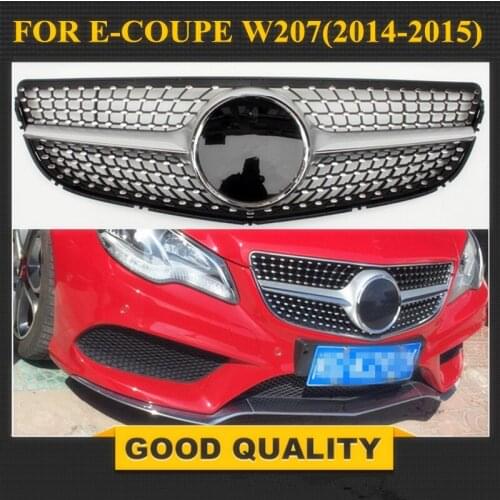 Diamond style Front Grille Fit for W207 Facelifted E-coupe Replacement Silver Color for Mercedes Grill Star Decoration 2014 2015