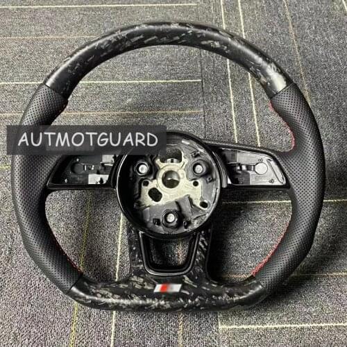 Cuatomized Forging Sports Steering Wheel Perforated Leather Compatible for Audi A3 A4 A5 A6 2016-2021