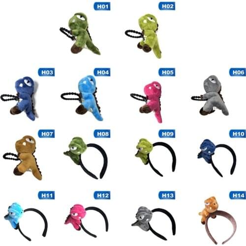 Women Girls Cute Stereo Cartoon Dinosaur Hair Rope Plush Toy Hair Band Headband Headwear Decorative Ponytail Holder Photo Props