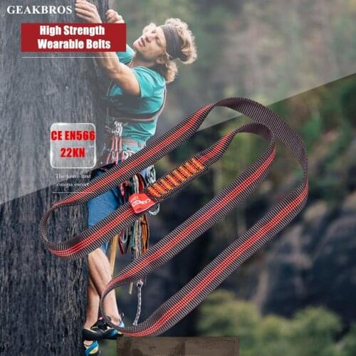 Professional Outdoor Rock Climbing Equipment Nylon Sling Belt Safety Belt 22KN Protective Supplies High Strength Wearable Belts