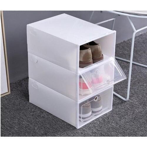 Wholesale 100PCS Transparent Shoe Box Dustproof Storage Box Can Be Placed Combination Shoe Cabinet Clamshell Shoe Storage Box