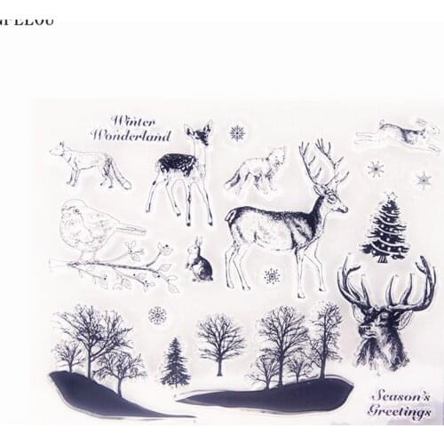 PANFELOU forest deer Transparent Silicone Rubber Clear Stamps cartoon for Scrapbooking/DIY Easter wedding album