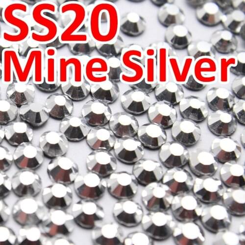 SS20 4.6-4.8mm,1440pcs/Bag Silver Hematite DMC HotFix FlatBack Rhinestones, iron-on transfer garment DIY crystal Hot Fix stone