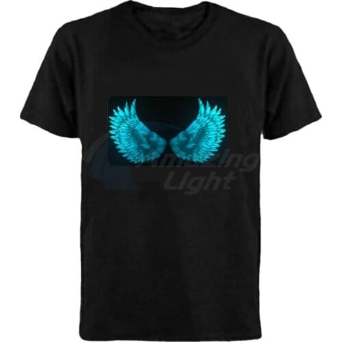 Christmas Carnival party light up panel 4*AAA batteries sound control flashing el panel t-shirt