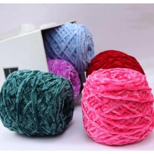 Thick Yarn Soft Velvet Wool Thread Chenille Hand-Knitted Yarn Crochet Thread DIY Golden Velvet Woolen Yarn Scarf Hat Wool