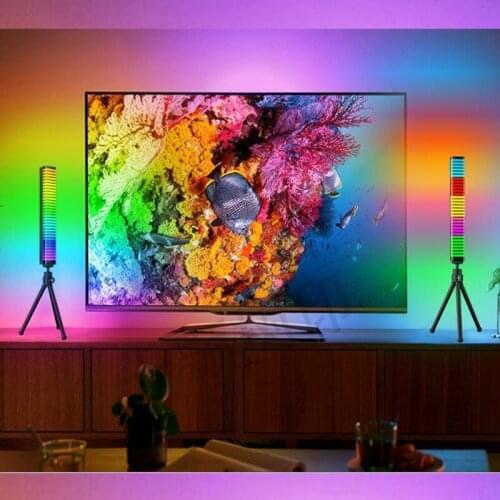 Sound Control 3D Display Pickup Rhythm Light RGB LED App Control Rechargeable Night Light Tube Lamp Car Gaming Room Table Decor