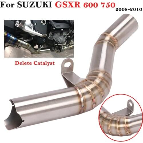 For SUZUKI GSXR 600 750 K8 K9 L1 GSXR750 GSXR600 2008-2010 Motorcycle Exhaust Mid Link Pipe Catalyst Delete Eliminator Enhanced