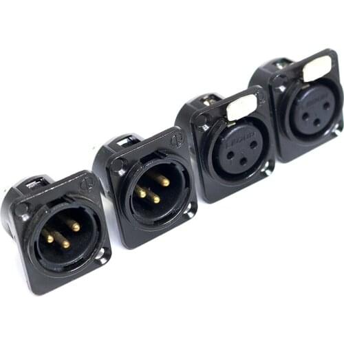 Yivosound pure copper plated Rhodium Gold Neutral xlr socket connecto Male female Special purpose for stage acoustics