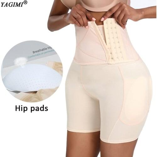Women High Waist Trainer Tummy Control Panties Butt Lifter Body Shaper Slimming Shapewear with Hip Pads Hook Underwear Shaper