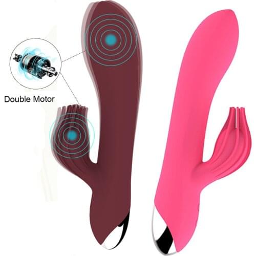 10 Speed G Spot Vibrator Charging Two Motor Clitoris Stimulator Rabbit Vibrator for Women Female Masturbator Adult Toy Sex Toys