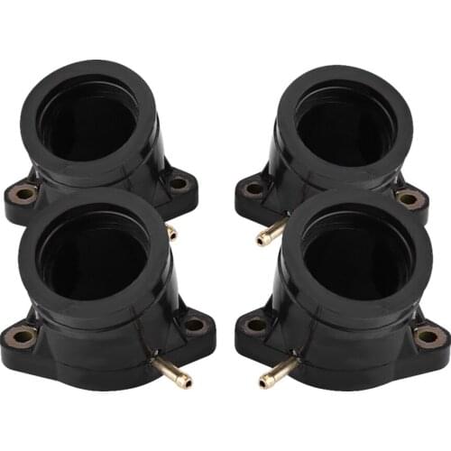 4Pcs Motorcycle Black Plastic Carburetor Manifold Intake Adapter Joint Boot for YAMAHA XJ1100 XS1100 XS1100L