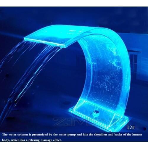 650 x 300mm Acrylic SPA impact massage bath nozzle,Pool Waterfall colorful light water curtain,Landscape fountain nozzle