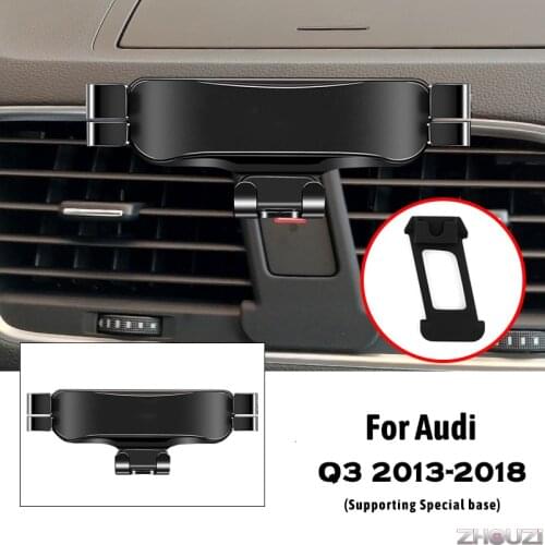 Car Mobile Phone Holder For Audi Q3 8UG 8UB 2013-2018 Air Outlet Clip Mounts Stand GPS Gravity Navigation Bracket Accessories