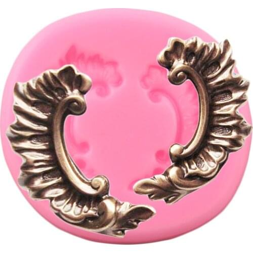 Baroque Scroll Relief Border Silicone Molds Rococo Leaf Cupcake Topper Fondant Cake Decorating Tools Candy Resin Chocolate Mould