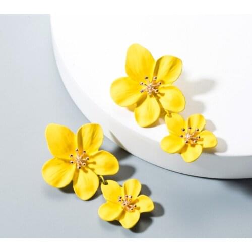Free Shipping HER004 50 Pairs/lot 3.2 x 5 CM Alloy Floral Earrings Fashion Earrings Women Wearing Jewellery 11 colors