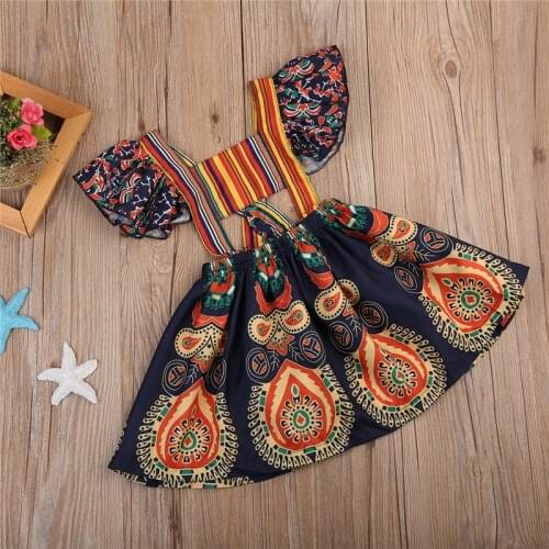 Kids Baby Girls clothes sleeveless square collar Geometry cotton casual Toddler Princess Backless Party Mini Dresses one pieces