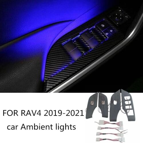 For Toyota RAV4 2019 2020 2021 5th Interior Door Bowl Lamp Refitting Interior Handle Led Ambient Light Accessories