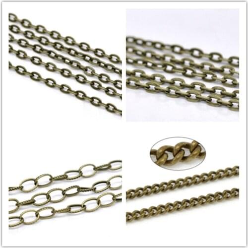 DoreenBeads Iron Based Alloy Link Cable Chain For Jewelry DIY Findings Antique Bronze Color For Handmade Earrings Tassel, 2 M