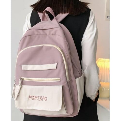 Fashion Girl Nylon Backpack High Quality School Bag for Teenage Girls College Female Muti-Pocket Backpack Women Student Bag