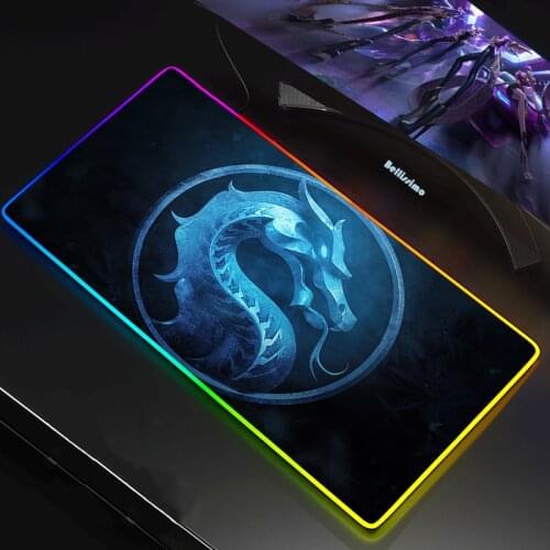 Mortal Kombat RGB Gaming Mouse Pad Mousepad Large Cool Mause Pad Keyboard Desk Carpet Game Rubber No-slip LED Mouse Mat Gamer